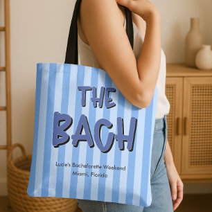 Tote Bag Bach Blue Stripes Bachelorette Party