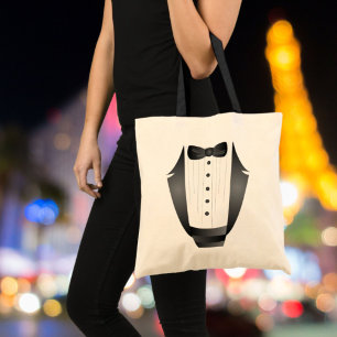 Tote Bag Bachelor Party Groomsman Team Groom black tuxedo