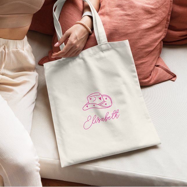 Tote Bag Bachelorette de Casquette Cowgirl personnalisée (Créateur téléchargé)