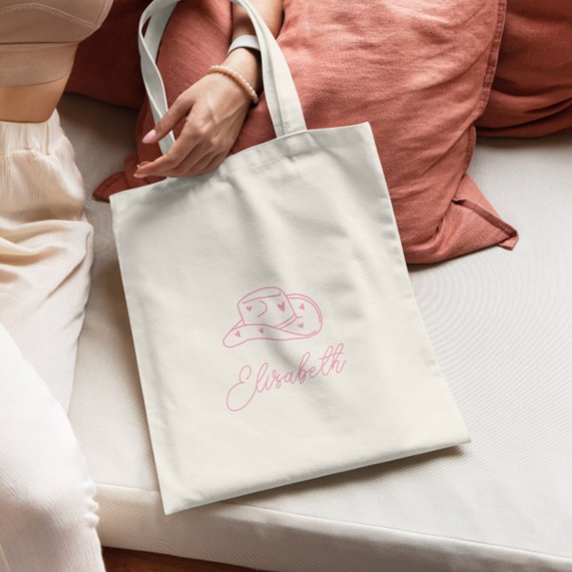 Tote Bag Bachelorette de Casquette Cowgirl personnalisée (Créateur téléchargé)