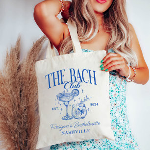 Tote Bag Bachelorette personnalisée Retro Cocktail bleu
