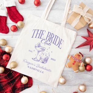 Tote Bag Bachelorette Retro Cocktail Purple Bride