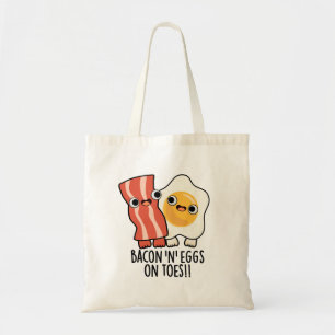 Tote Bag Bacon et œufs sur les orteils Toast drôle Pun