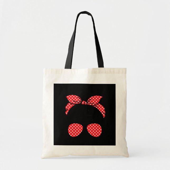 Tote Bag Badass Maman Messy Bun Fête des mères Femmes (Devant)