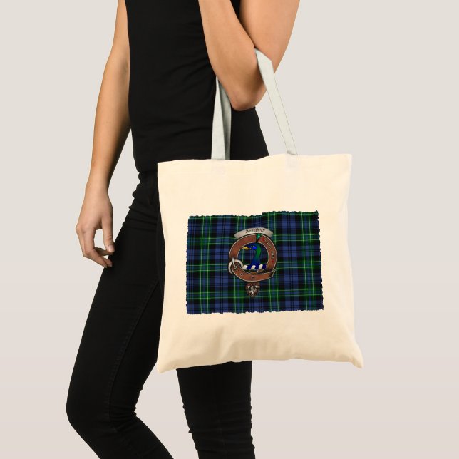 Tote Bag Badge de clan Arbuthnot Tartan Fourre-tout (Devant (produit))