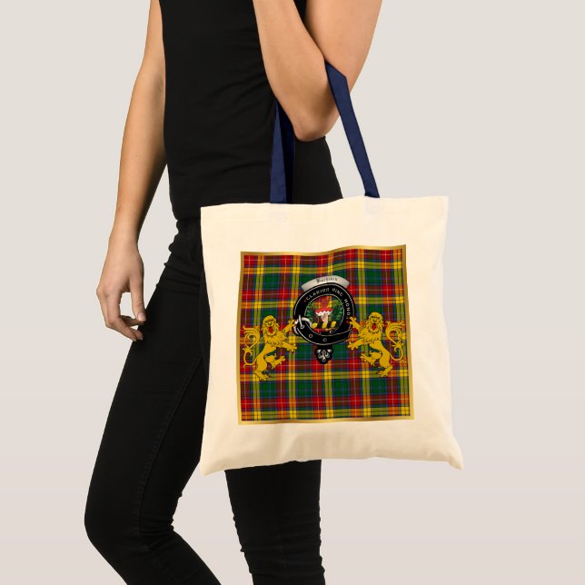 Tote Bag Badge de clan Buchanan Tartan Fourre-tout (Devant (produit))
