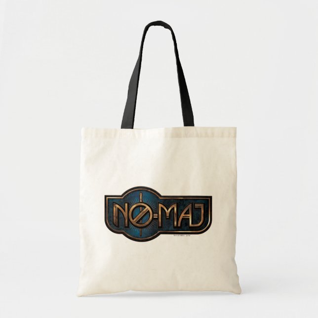 Tote Bag Badge NO-MAJ™ en or et marbre (Devant)