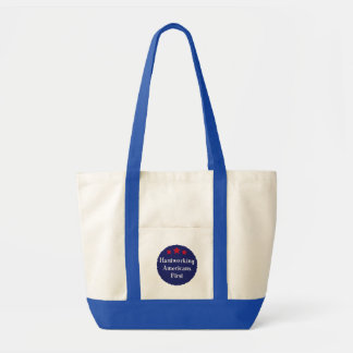 Tote Bag Badge patriotique d'abord pour les Américains trav