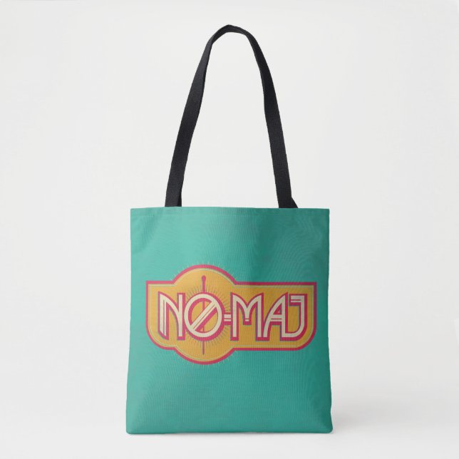 Tote Bag Badge rouge et jaune NO-MAJ™ (Devant)