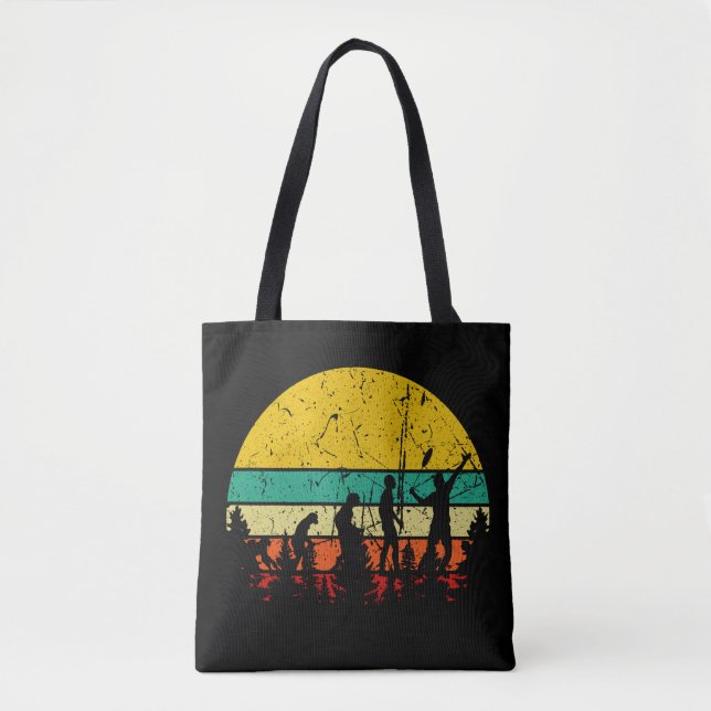 Tote Bag Badminton Evolution Retro Joueur Badminton (Devant)