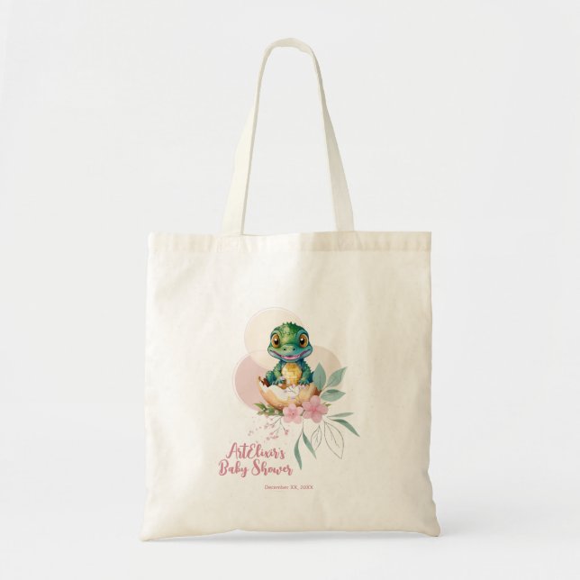 Tote Bag Baignade de bébé alligator Floral Baby Shower (Devant)