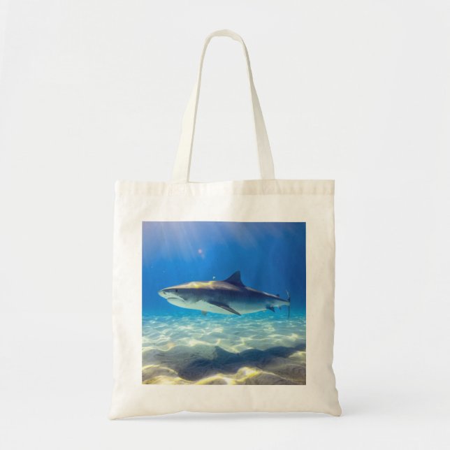 Tote Bag Baignade de requins Eau bleu de l'océan (Devant)