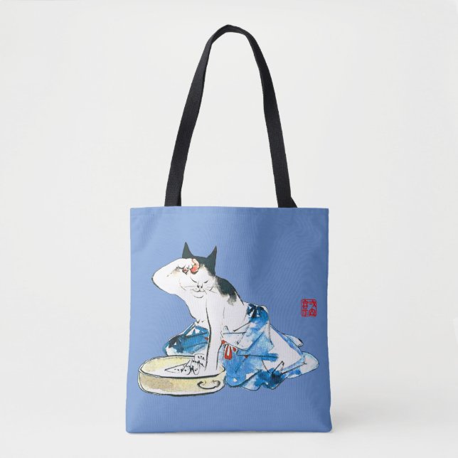 Tote Bag Bain japonais de chats humoristique II (Devant)