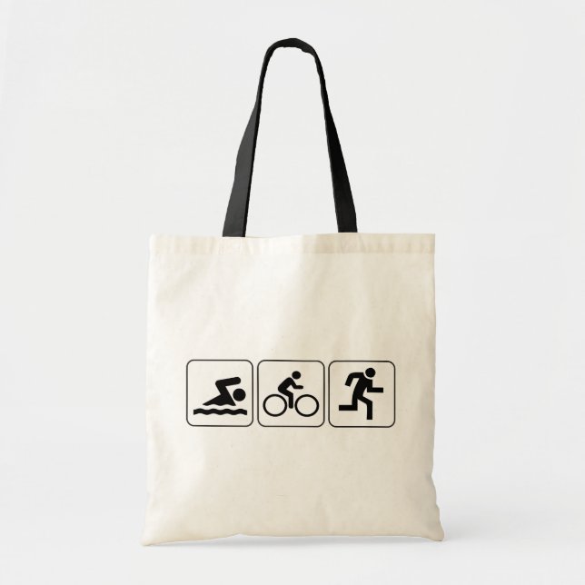Tote Bag Bain, vélo, course - triathlon (Devant)