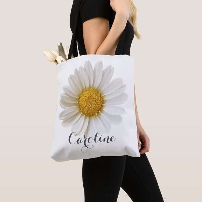 Tote Bag Baise blanche avec nom personnalisé (De près)