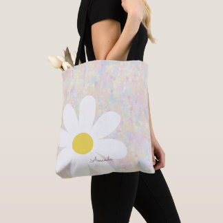 Tote Bag Baise blanche avec points pastel