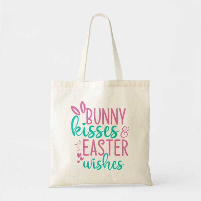 Tote Bag Baisers Bunny et souhaits de Pâques (Devant)