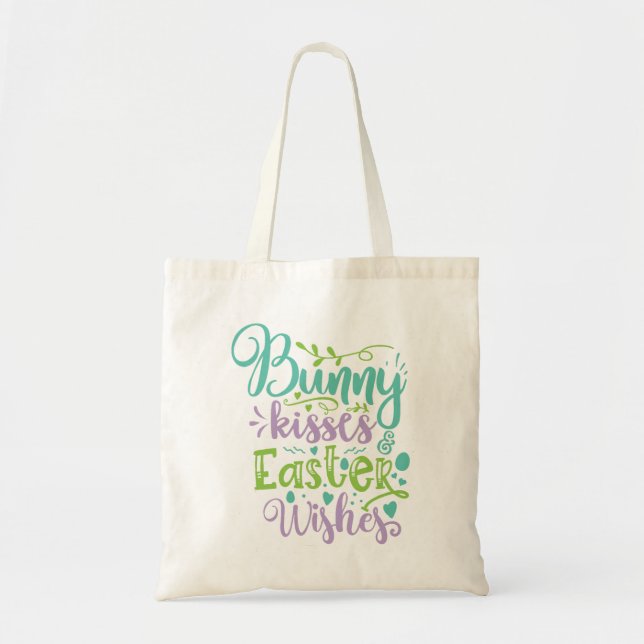 Tote Bag Baisers De Bunny Et Voeux De Pâques (Devant)