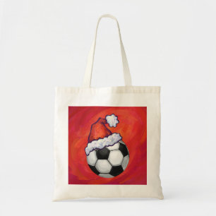 Tote Bag Bal de football de Santa Hat en rouge
