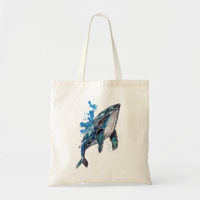 Tote Bag Baleine à bosse bleue (Devant)