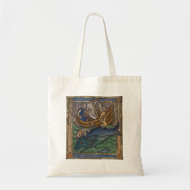 Tote Bag Baleine bestiaire médiévale c. 1270 (Devant)