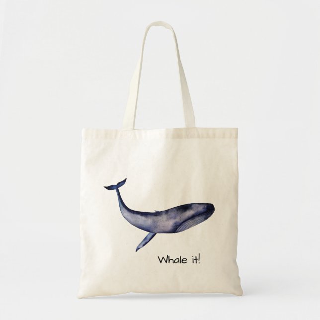 Tote Bag Baleine bleue personnalisable (Devant)
