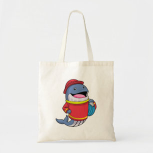 Tote Bag Baleine comme pompier avec tuyau