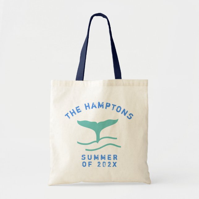Tote Bag Baleine de l'année personnalisée Les Hamptons Été  (Devant)