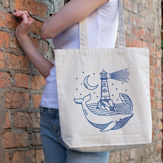 Tote Bag Baleine phare (Créateur téléchargé)