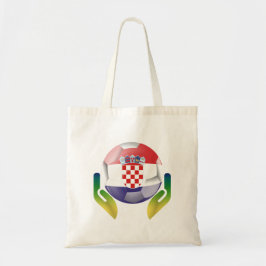 Tote Bag Balle de football en Croatie dans les mains protec