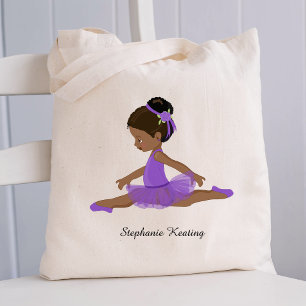 Tote Bag Ballerina afro-américaine personnalisée