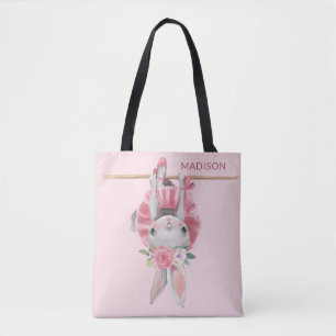 Tote Bag Ballerina Ballerina Bonnet Rose Personnalisé