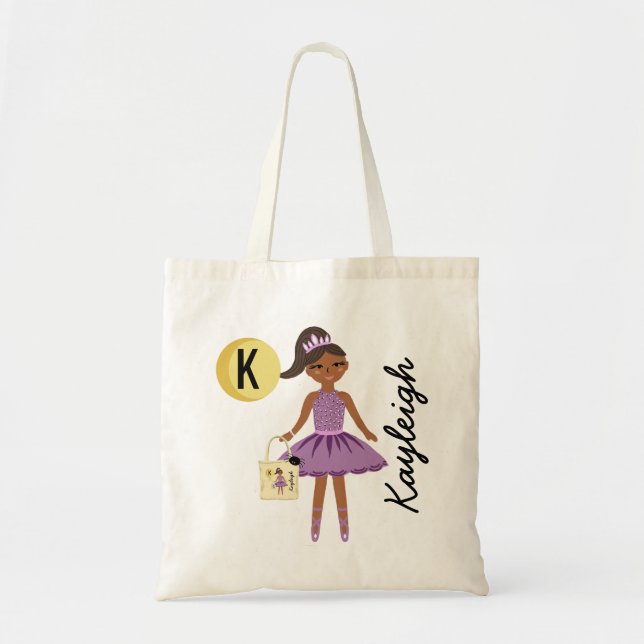 Tote Bag Ballerina Princess Halloween Traite Monogramme Nom (Devant)