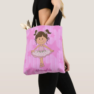Tote Bag Ballerina rose mignonne Étoiles et rayures