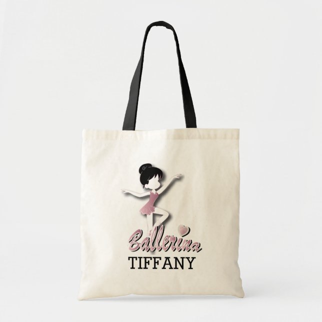 Tote Bag Ballerina rose mignonne fille | Danseur de ballet (Devant)