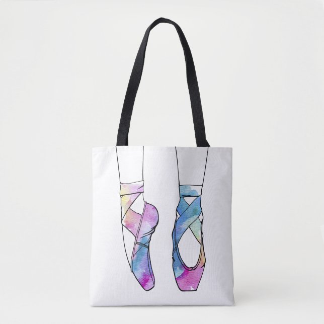 Tote Bag Ballerina Watercolor Ballet (Devant)