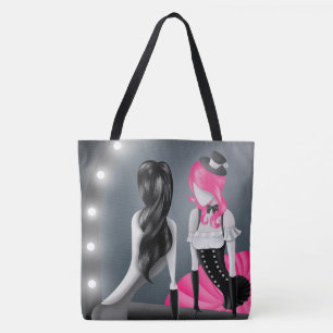 Tote Bag Ballerine et danseuse excentrique reflet rose