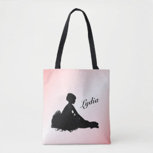 Tote Bag Ballerine fatiguée Personnalisé avec nom Rose