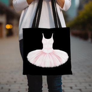 Tote Bag Ballet minimaliste Tutu rose et noir