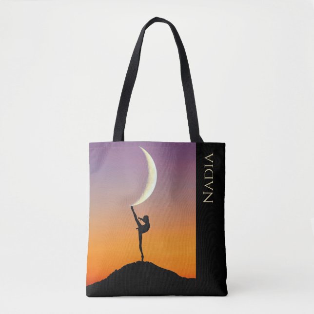 Tote Bag Ballet Moon Danse Nom personnalisé (Devant)