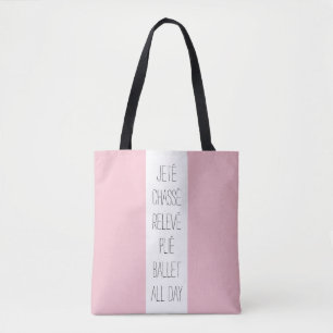 Tote Bag Ballet rose et blanc toute la journée