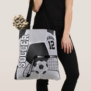 Tote Bag Ballon de football noir et blanc