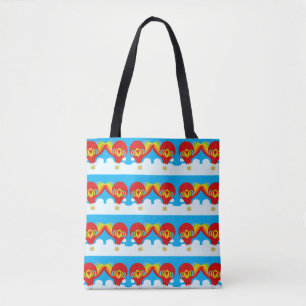 Tote Bag Ballons à air chaud rouge mignon Rainbow Sky Desig