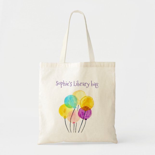 Tote Bag Ballons d'aquarelle pastel mignons (Devant)