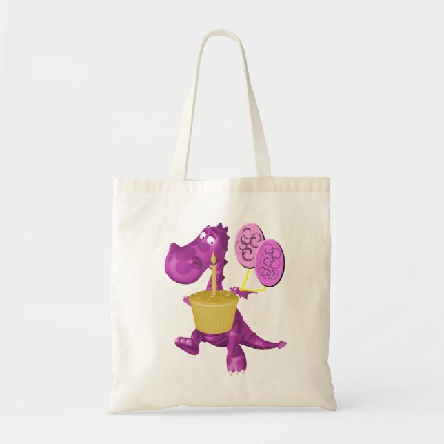 Tote Bag Ballons de cupcake de dragon mignons (Devant)