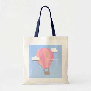 Tote Bag Balloon à air chaud rose parmi les nuages