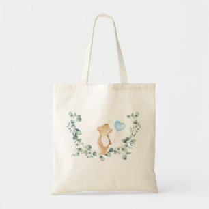Tote Bag Ballotte bleu ours en peluche avec Eucalyptus