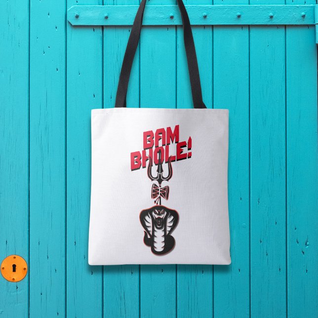 TOTE BAG "BAM BHOLE" NAAG DE LORD SHIVA ET TRISHUL (Créateur téléchargé)
