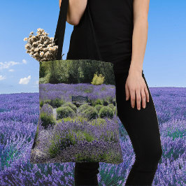 Tote Bag Banc dans un immense champ de lavande en séquence