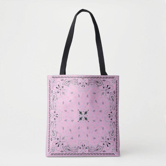 Tote Bag Bandana rose Paisley de l'Ouest (Devant)